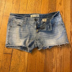 paris blues vintage y2k super low rise cutoff jean shorts. size 7